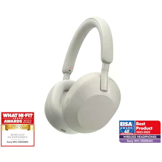Sony WH-1000XM5 Premium Noise Cancelling Wireless Over Ear Headphones - Silver image 0