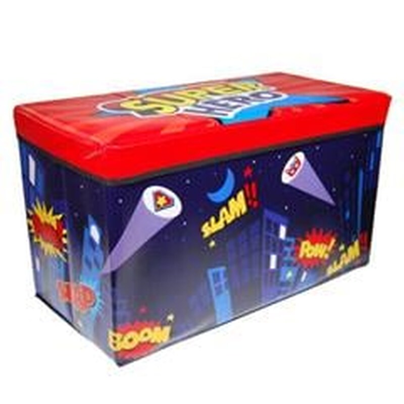 Κουτί Αποθήκευσης - Σκαμπώ Next Super Heroes από Ύφασμα Υ35x60x30 cm - Μπλε/Κόκκινο