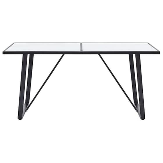 Τραπεζαρία Vidaxl από Ψημένο Γυαλί 160x80x75 cm - Λευκή image 2