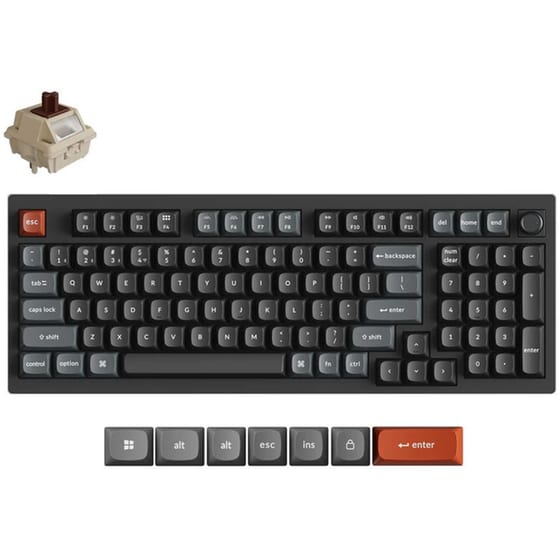 Keychron V5 Ultra 8K V5U-D4 Ασύρματο Gaming Μηχανικό Πληκτρολόγιο 96% με Banana διακόπτες και RGB φωτισμό - Μαύρο (US) image 1