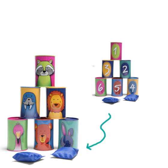 Bs Toys Εκπαιδευτικό Παιχνίδι Συγχρονισμού Tin Throwing – Τενεκεδάκια Ζωάκια Ga362 image 0