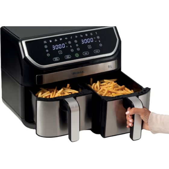 ARIETE Dual 4625 με Διπλό Αποσπώμενο Κάδο 2100 W 9 L Ασημί Φριτέζα Αέρος image 5