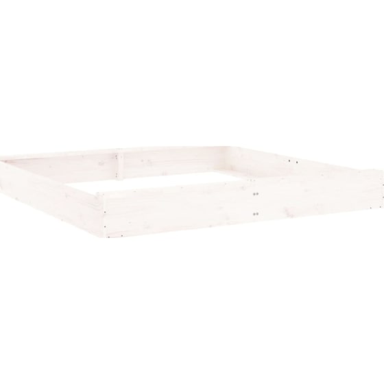 VidaXL Αμμοδόχος με Καθίσματα Τετράγωνη 160x160x20cm Ξύλινη - Λευκό image 2