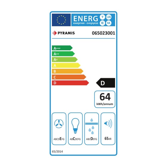 PYRAMIS Fiero 065023001 90cm Μαύρο Απορροφητήρας Καμινάδα - Τζάκι image 2