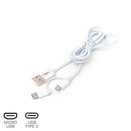 Σετ Καλωδίων Osio 2in1 Usb to Usb-C,micro Usb 1m - White