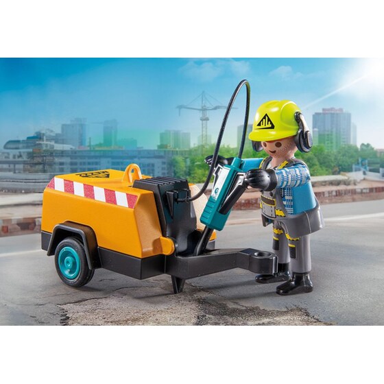 PLAYMOBIL® Εργάτης Με Κομπρεσέρ (71752) image 3