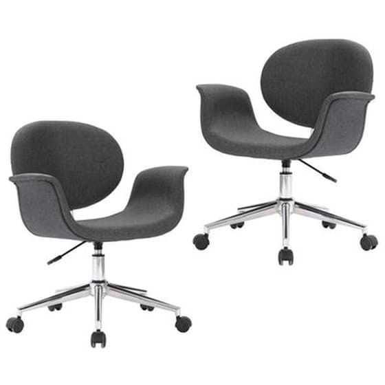 Καρέκλες Τραπεζαρίας Vidaxl  Περιστρεφόμενες Υφασμάτινες 2 Τμχ - Γκρι image 0