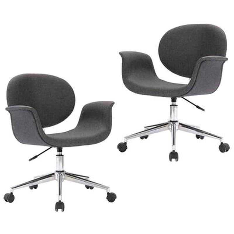 Καρέκλες Τραπεζαρίας Vidaxl Περιστρεφόμενες Υφασμάτινες 2 Τμχ - Γκρι