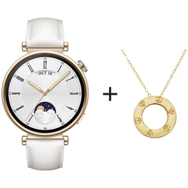 Smartwatch Huawei Watch GT 4 41mm Leather White + Κόσμημα