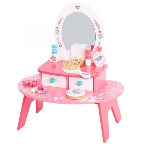 Ξύλινο Παιχνίδι TOOKY TOY Μπουντουάρ Ομορφιάς Με Καθρέφτη image 0