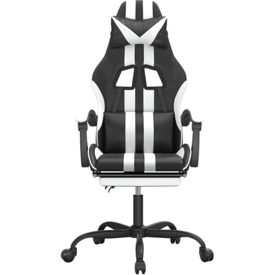 Καρέκλα Gaming VIDAXL 3143835 με Υποπόδιο από Τεχνητό Δέρμα - Μαύρο image 1