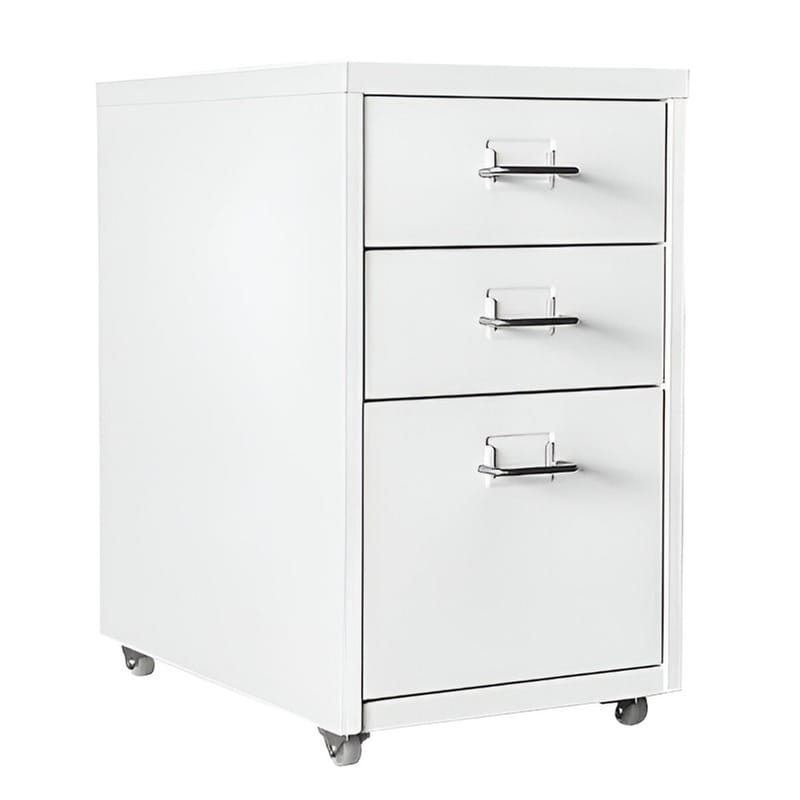 NEXTDECO Συρταριέρα Γραφείου NextDeco από Μέταλλο με 3 Συρτάρια 41x28x48.6 cm - Λευκό