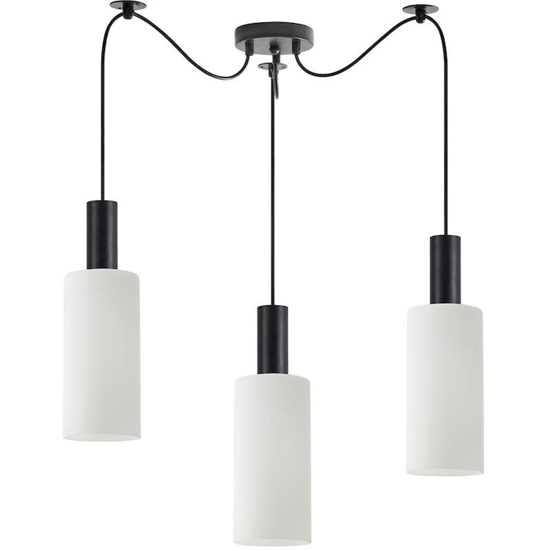 Φωτιστικό Οροφής Τρίφωτο Homelighting 77-8563 Γυάλινο/Μεταλλικό - Λευκό/Μαύρο