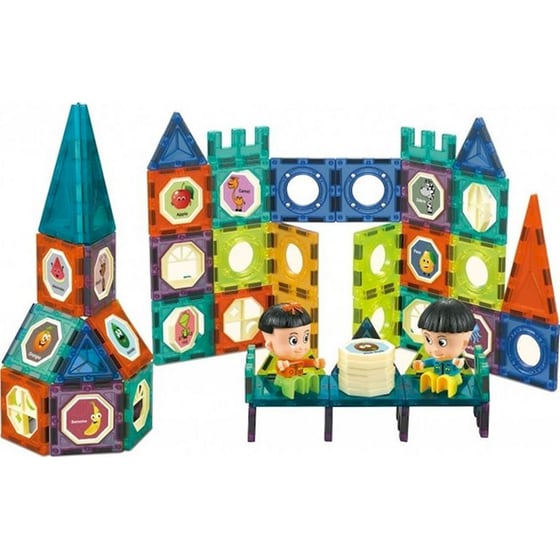 Μαγνητικά Μπλοκ Κατασκευής Woopie Light Stem 98 Τμχ image 0