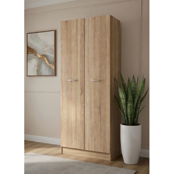 Δίφυλλη Ντουλάπα Ρούχων Kitwood από Μοριοσανίδα 70x52x179cm - Sonoma/Δρυς image 1