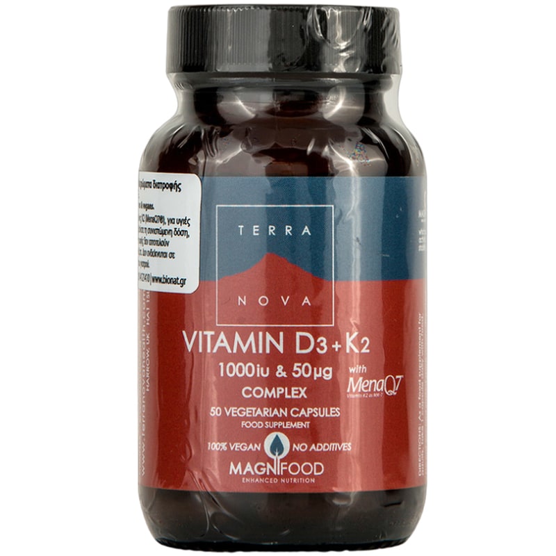 Terranova Vitamin D3 1000IU Και K2 50μg Complex - 50 κάψουλες