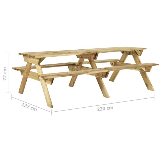 Τραπέζι Εξωτερικού Χώρου VidaXL Aπό Ξύλο 220x122x72 cm - Καφέ image 5