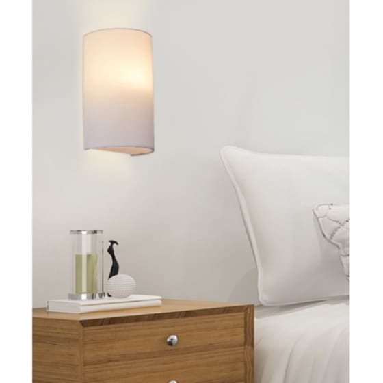 Απλίκα Τοίχου Homelighting Seraph 77-8282 Υφασμάτινη 15x25 cm - Λευκή image 1