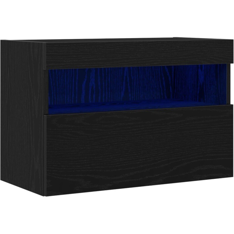 Έπιπλο Τηλεόρασης VidaXL Επιτοίχιο με LED 60 x 30 x 40 cm - Μαύρη Δρυς