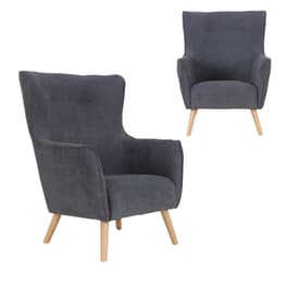 Πολυθρόνα Woodwell Dalia C41762 από Ύφασμα - Γκρι