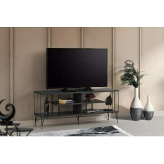 Έπιπλο Τηλεόρασης 24Mall Lecce από Μοριοσανίδα 120x30x44.5 cm -  Ανθρακί image 2