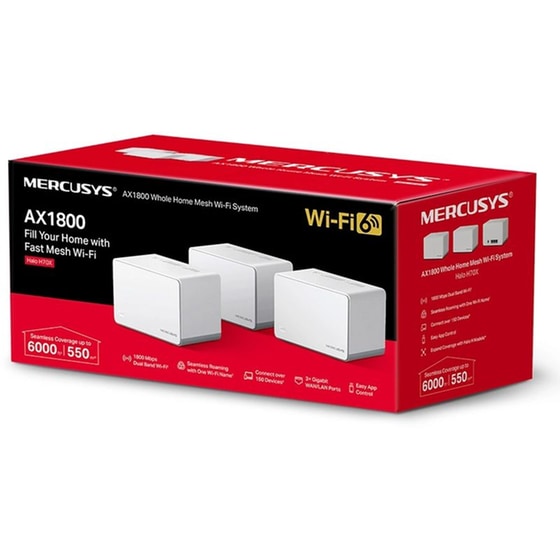 MERCUSYS Halo H70X Mesh Wi-Fi 6 System Dual Band (2.4 & 5GHz) 1.8Gbps 3τμχ image 1