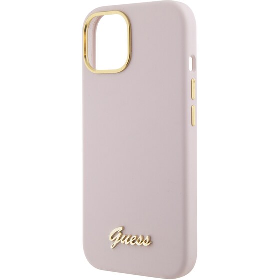 Guess “vintage Script Gold Logo Collection” Σκληρή Θήκη Προστασίας Από Σιλικόνη – Apple Iphone 15 (ροζ  – Guhcp15ssmbslp) image 6