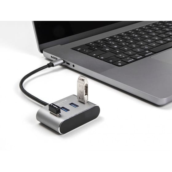 Delock 63223 USB Hub USB 3.2 με  4 θύρες - Γκρι image 2