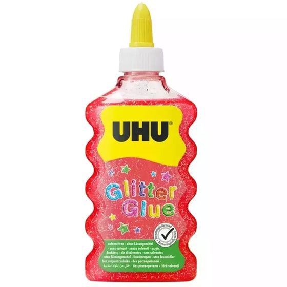 Χρυσόκόλλα Uhu Glitter Κόκκινο 177ml image 0