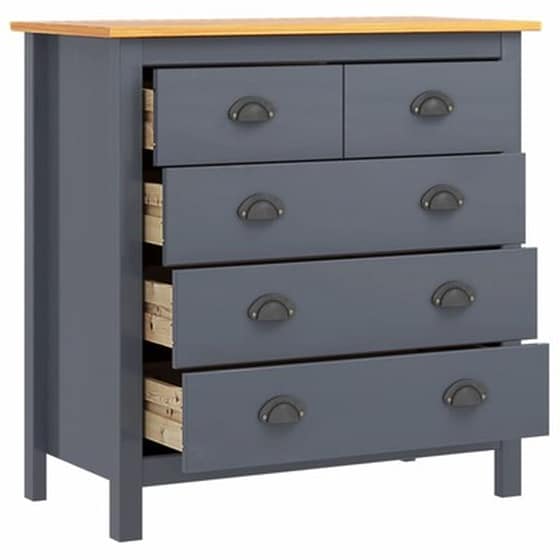 Vidaxl Συρταριέρα Hill Range Γκρι 79x40x80 Εκ. Από Μασίφ Ξύλο Πεύκου image 4
