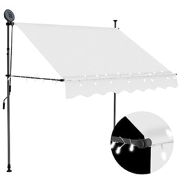 Τέντα Vidaxl Συρόμενη Χειροκίνητη με LED 150cm - Κρεμ