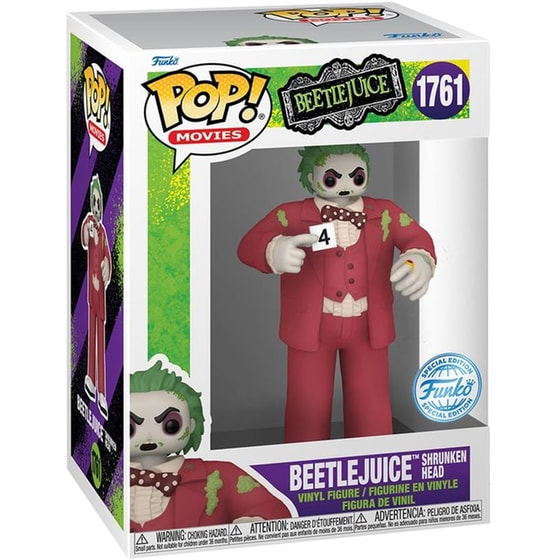 Funko Pop! Movies: Beetlejuice - Beetlejuice Shrunken Head (Special Edition) #1761 Vinyl Figure image 1