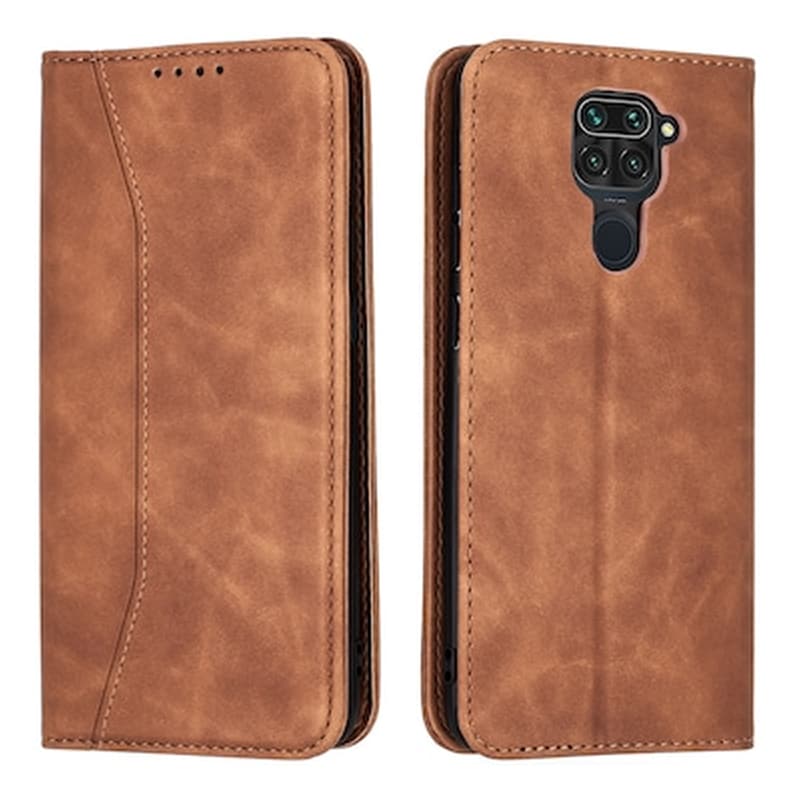 BODYCELL Θήκη Bodycell Pu Leather Book Xiaomi Redmi Note 9 - Brown