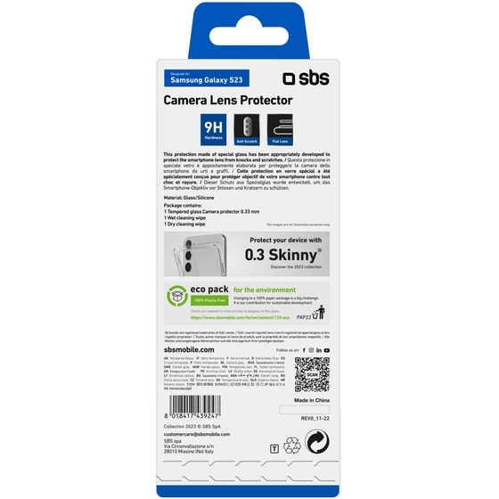 Προστατευτικό κάμερων Samsung Galaxy S23 - Sbs Camera Lens Protector image 1