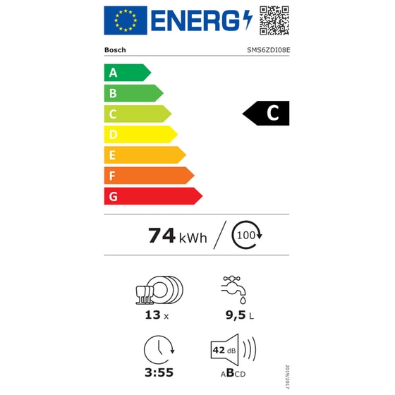 Πλυντήριο Πιάτων BOSCH SMS6ZDI08E με WiFi για 13 Σερβίτσια - Inox image 2