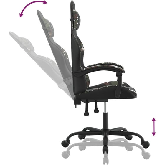 Καρέκλα Gaming VIDAXL 349578 από Τεχνητό Δέρμα - Μαύρο image 7