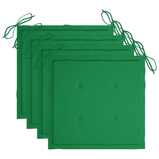 Σετ Καρέκλες Κήπου VidaXL Μασίφ Ξύλο Ακακίας με Μαξιλάρια 4 τμχ - Γκρι/Πράσινο image 6