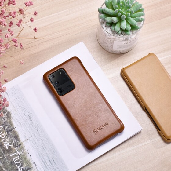 Θήκη Samsung Galaxy S20 Ultra - Icarer Curved Edge Vintage Series - Brown image 4