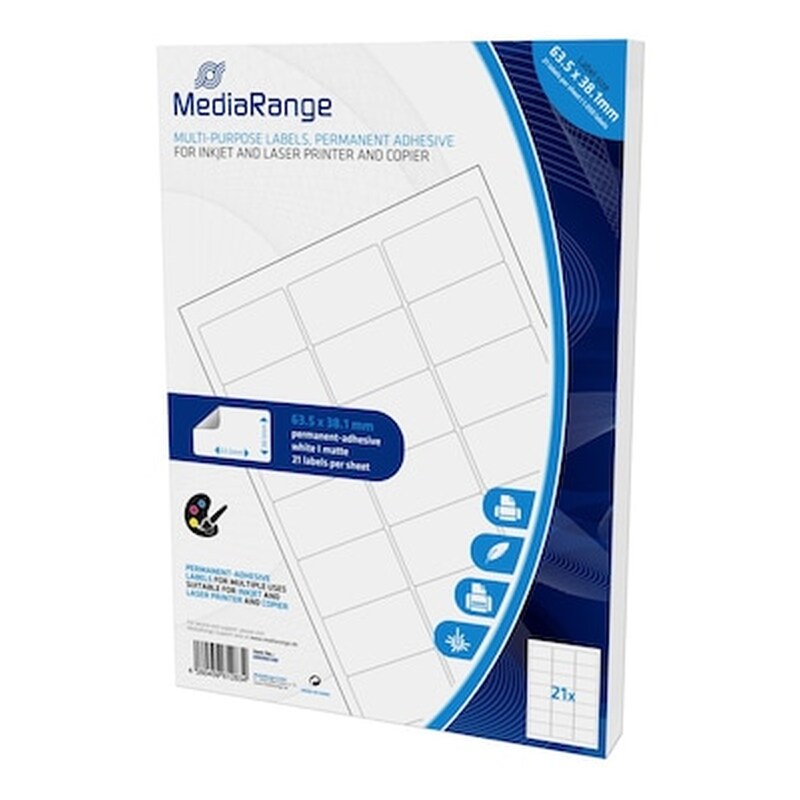 MEDIARANGE Mediarange Ετικέτες Πολλαπλών Χρήσεων Mrink148, 63.5x38.1mm 1050 τεμάχια 50 φύλλα