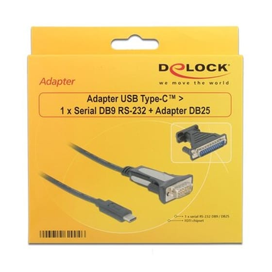 Delock Adapter Από Serial Db9 Rs-232 Ή Adapter Db25 Σε Usb Type-c image 1