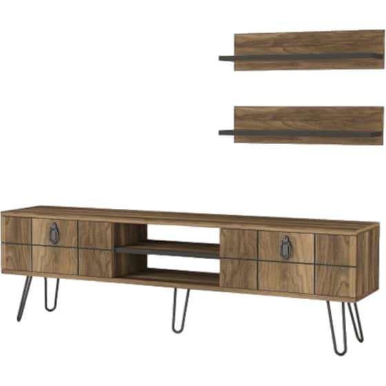 Έπιπλο Τηλεόρασης 24Mall Giglio από Μοριοσανίδα 150x29.5x45.5 cm - Καρυδί image 0