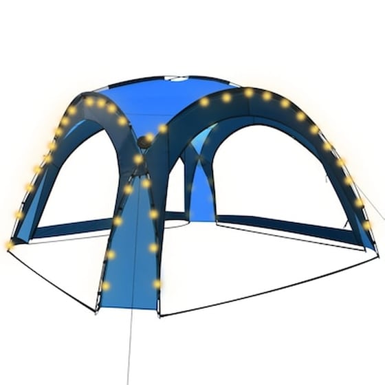 Vidaxl Τέντα Εκδηλώσεων Με Led Και 4 Τοιχώματα Μπλε 3,6x3,6x2,3 Μ. image 2