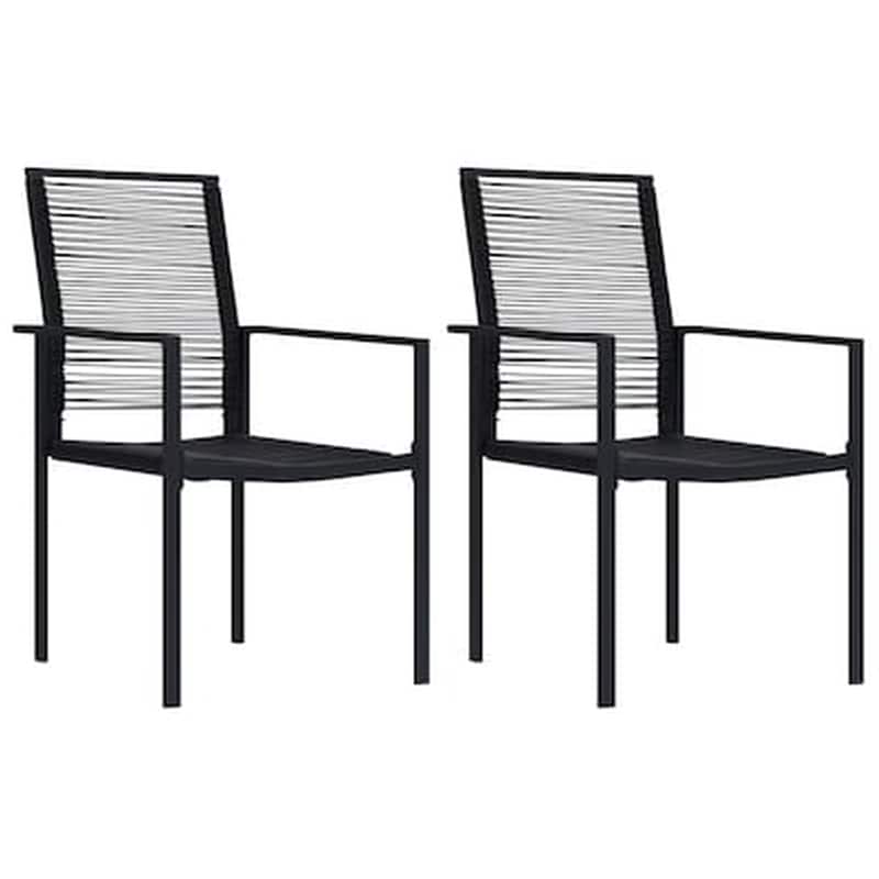 Καρέκλες Κήπου Vidaxl από Ρατάν 2 Τεμ. 60x55x90cm - Μαύρες VIDAXL