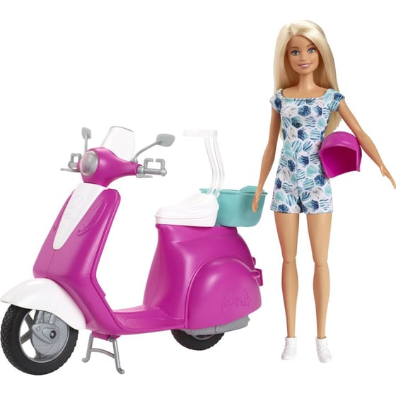 Mattel Κούκλα Barbie με Σκούτερ (GBK85) image 2
