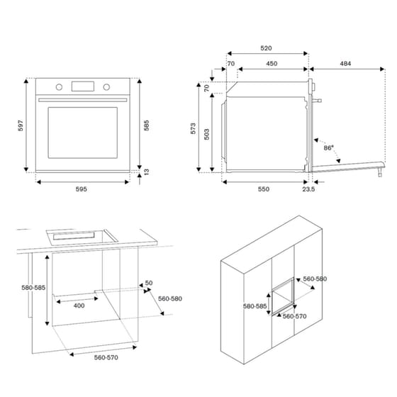 BERTAZZONI F6011PROVPTX/23 76 Lt Inox Εντοιχιζόμενος Φούρνος Άνω Πάγκου image 4