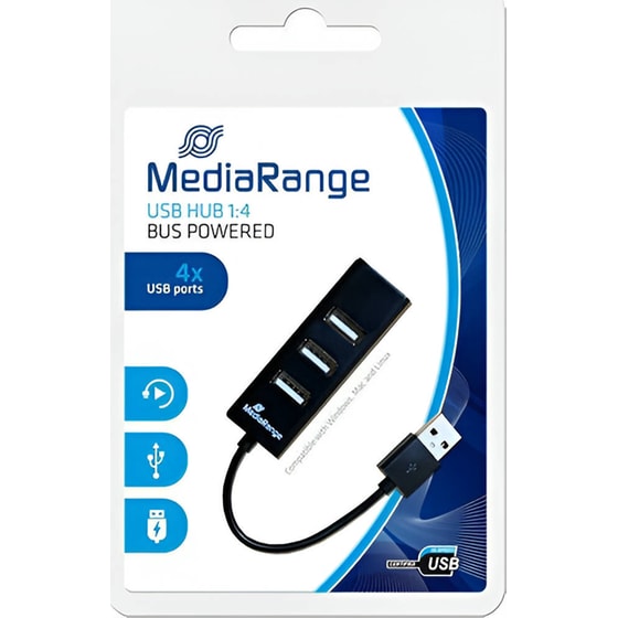 MediaRange MRCS502 USB Hub 4-Port USB 2.0 συμβατό με USB-A image 1