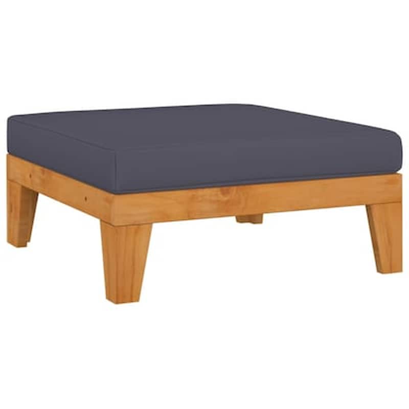 Υποπόδιο VidaXL Τμηματικό με Μαξιλάρι από Μασίφ Ξύλο Ακακίας 66x66x20 cm - Γκρι VIDAXL