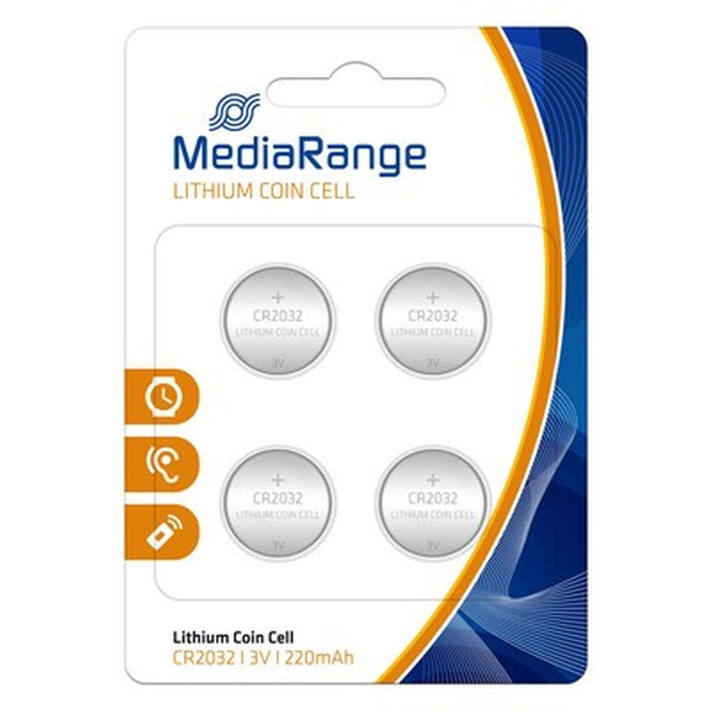 MEDIARANGE Μπαταρία Λιθίου Mediarange Coin Cells Cr2032 3v (4 Pack) (mrbat132)