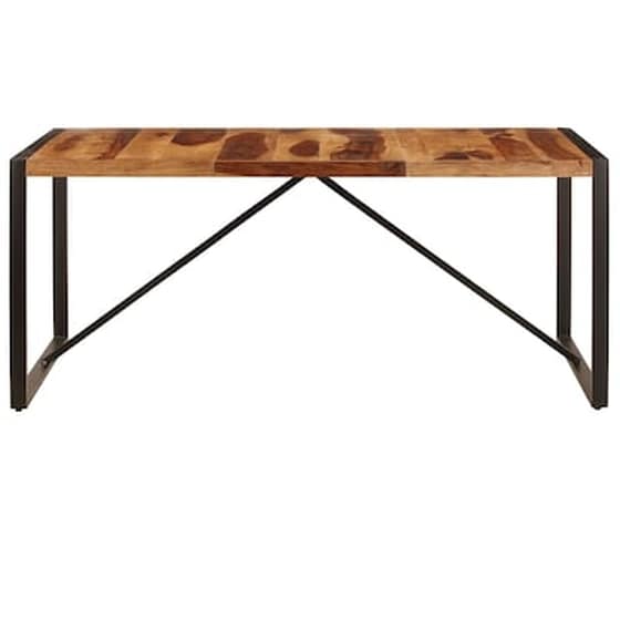 Τραπεζαρία Vidaxl από Μασίφ Ξύλο Sheesham 180x90x75 cm - Μαύρο/Καφέ image 2