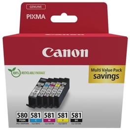 Canon Pgi580BK/Cli581 Πολλαπλό Πακέτο 5 Μελανιών Εκτυπωτή 2078C007